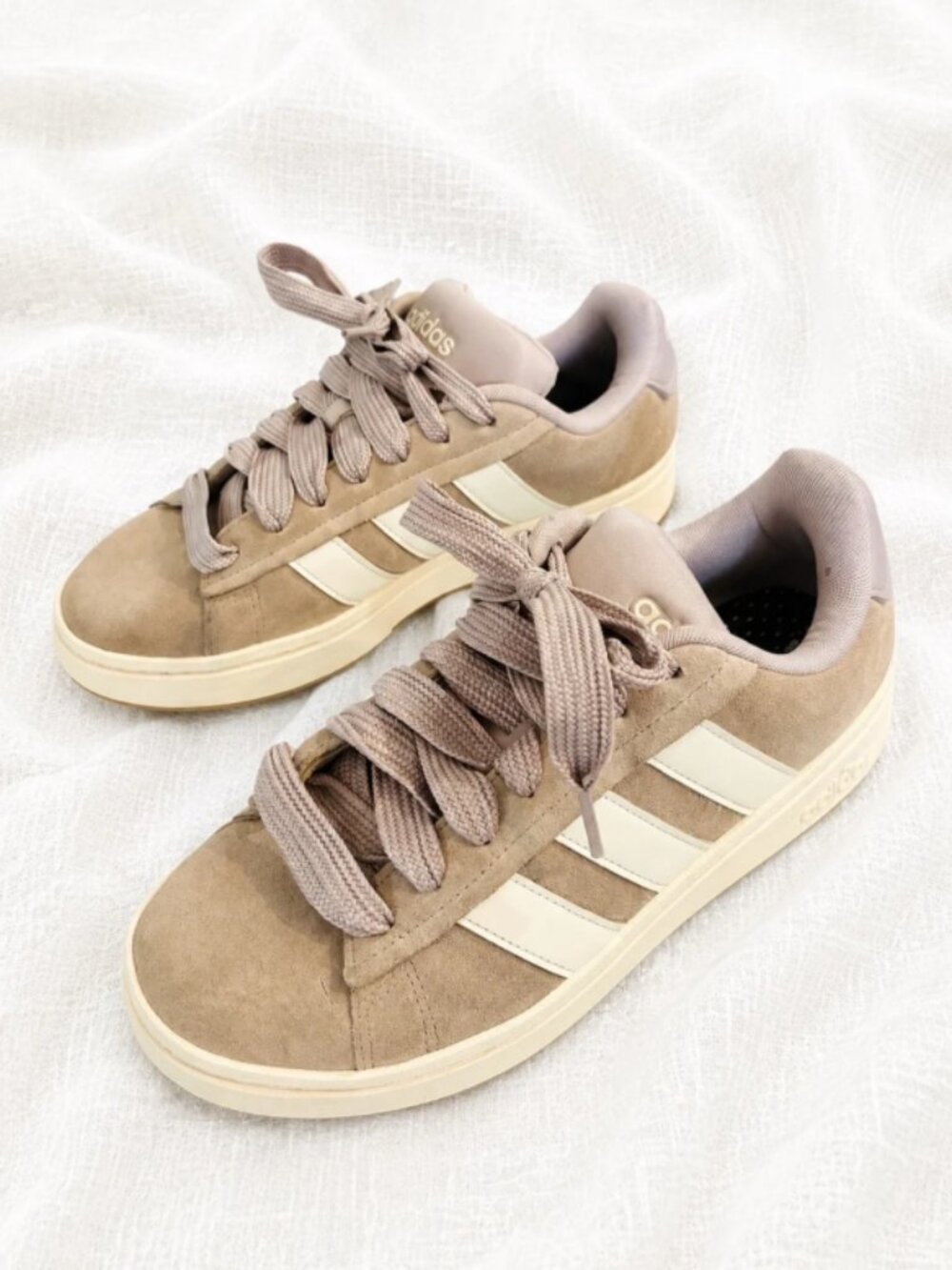 Adidas Cloudfoam Comfort Beige Suede Sneakers Men’s Size 10 Neutral Tan